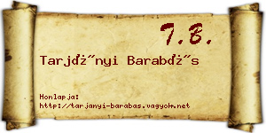 Tarjányi Barabás névjegykártya